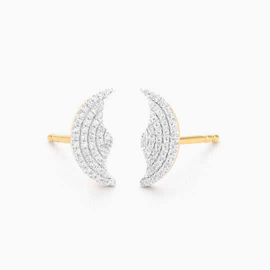 Half Moon Stud Earrings