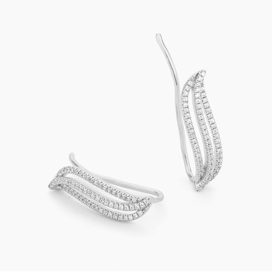 Cocoa Leaf Ear Climber Earrings