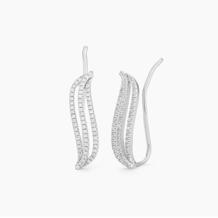Cocoa Leaf Ear Climber Earrings