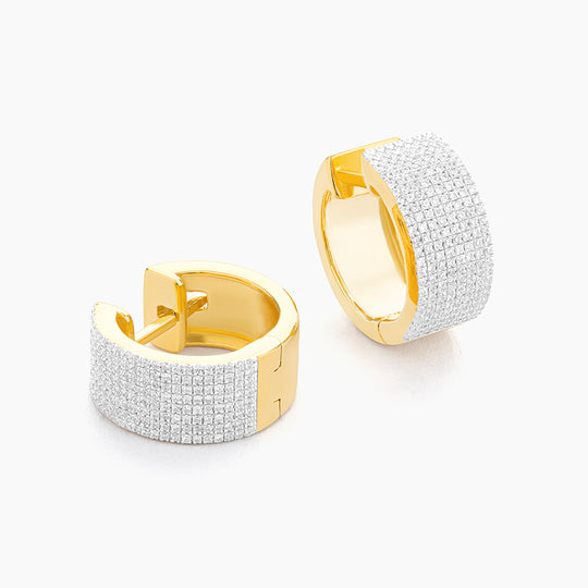 Classic Diamond Huggie Earrings