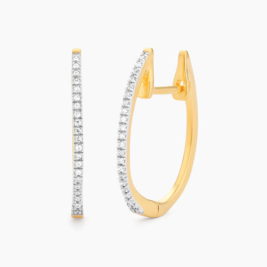 Classic Diamond Hoop Earrings