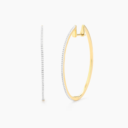 Oval Drop Hoop Earrings