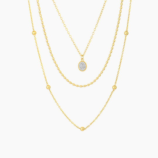 Optimistic Oval Multi Chain Necklace