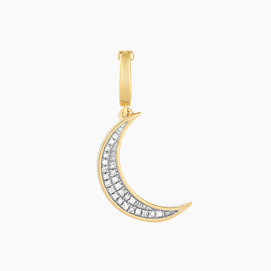 Studded Crescent Moon Charm
