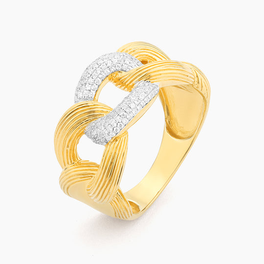 Love Knot Cuban Link Statement Ring