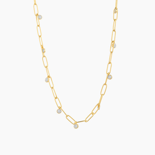 Paperclips and Diamonds Chain Necklace