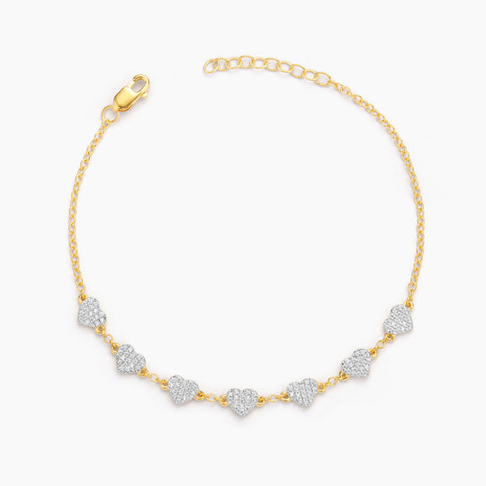 A Wrist Full of Hearts Chain Bracelet