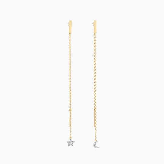 Catch A Falling Long Star Earrings