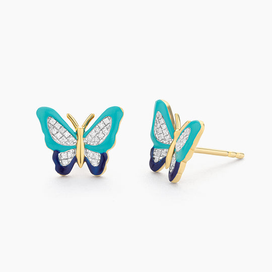 Blue Butterfly Beauty Stud Earrings