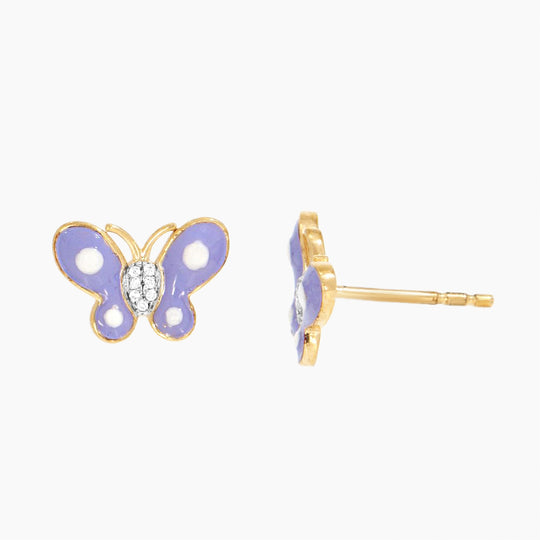 Fluttering Butterfly Stud Earrings