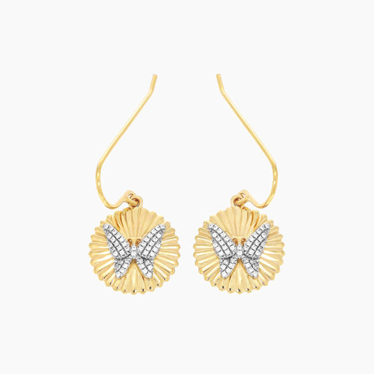 Butterflies on Discs Ear Climbers