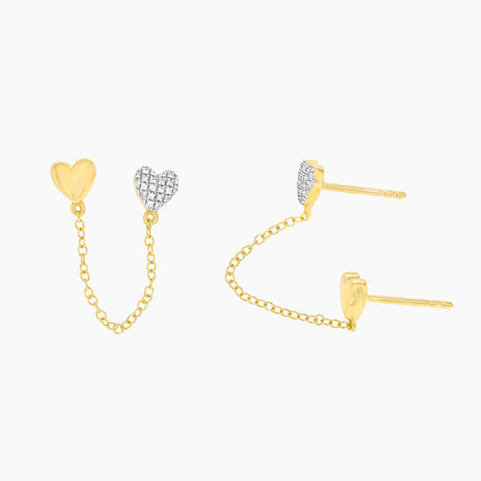 Hearts of Two Kinds Stud Earrings