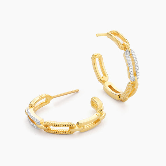 Two-Tone Clip Hoop Earrings