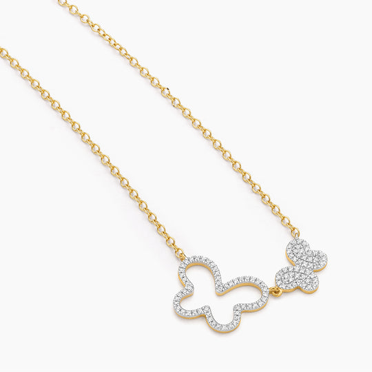 Mama and Baby Butterflies Pendant Necklace