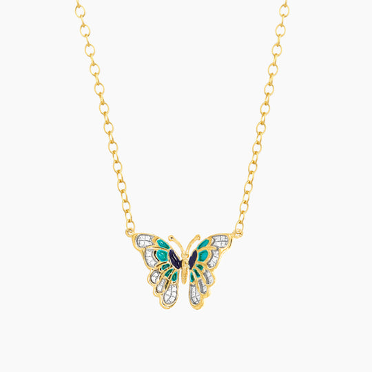 Blue Butterfly Beauty Pendant Necklace